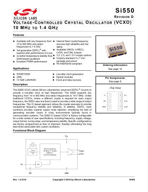 550AE100M000DG datasheet cover page