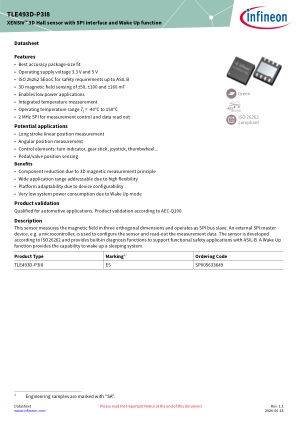 TLE493D-P3I8 datasheet cover page