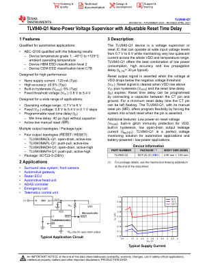 TLV840-Q1 datasheet cover page