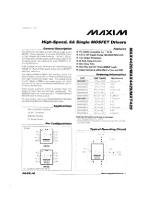 MAX4420-MXT429 数据手册首页