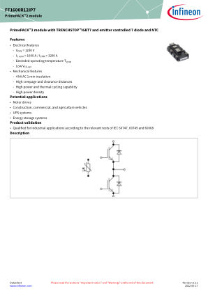 FF1600R12IP7 datasheet cover page