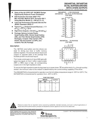 SN74ABT540 数据手册首页