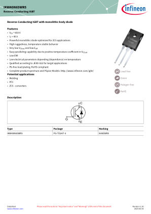 IKW40N65WR5 datasheet cover page