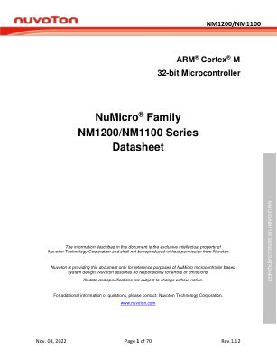 NM1200 数据手册首页