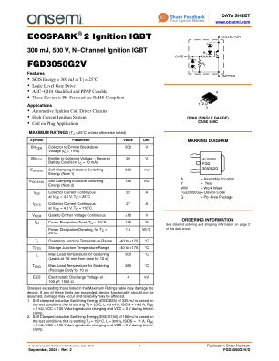 FGD3050G2V datasheet cover page