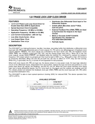 CDCUA877 datasheet cover page