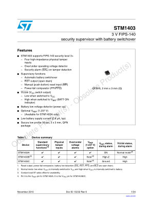 STM1403 数据手册首页