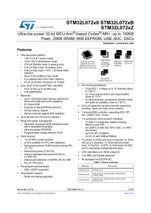 STM32L072V8 数据手册首页