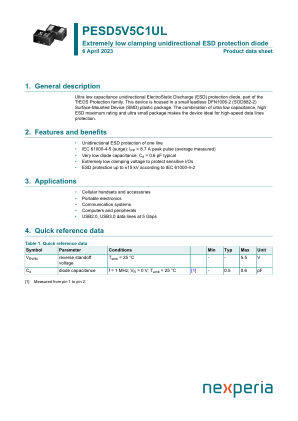 PESD5V5C1ULYL datasheet cover page