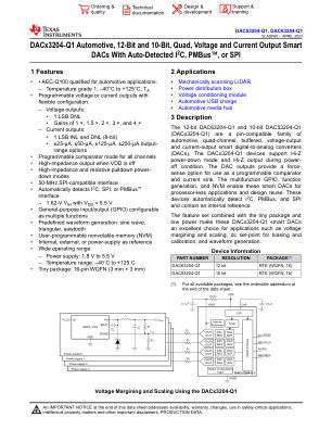 DAC63204-Q1 datasheet cover page