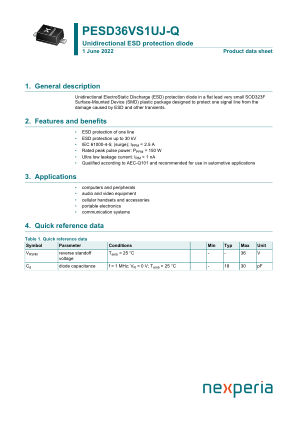 PESD36VS1UJ-QX datasheet cover page