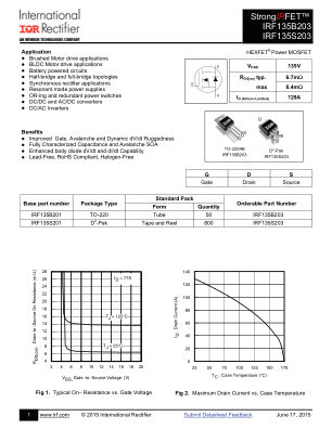 IRF135S203 datasheet cover page