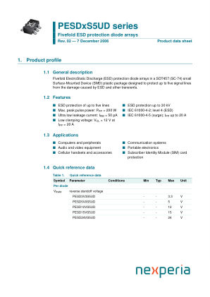 PESD12VS5UD datasheet cover page