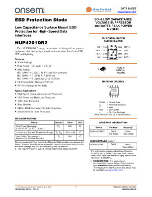 NUP4201DR2 datasheet cover page