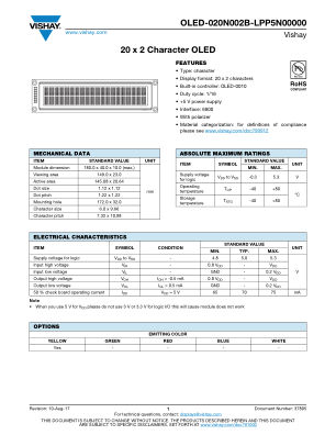 OLED020N002BLPP5N00000 datasheet cover page
