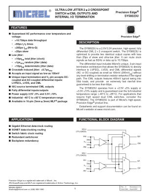 SY58023UMG 数据手册首页