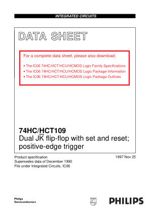 74HC109D datasheet cover page