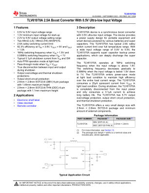 TLV61070A datasheet cover page