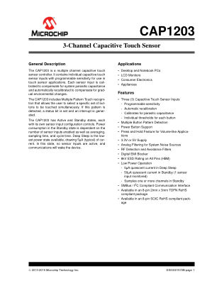 CAP1203-1-AC3-TR 数据手册首页