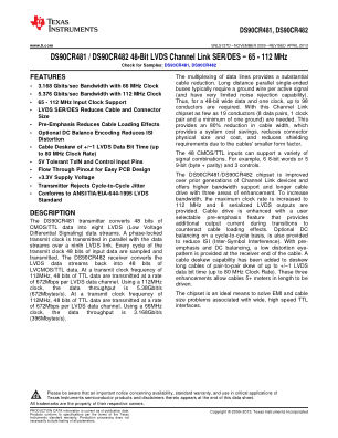 DS90CR482 datasheet cover page
