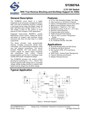 SY28876AQSC datasheet cover page