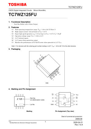 TC7WZ125FU datasheet cover page
