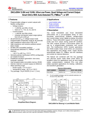DAC63004 datasheet cover page
