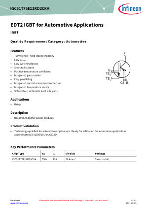 IGC51T75E12RD2CKA datasheet cover page