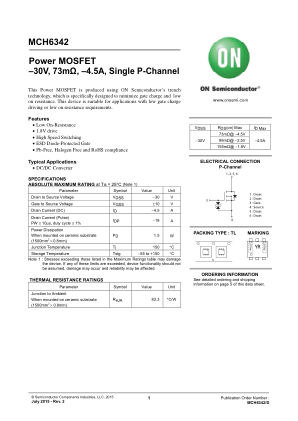MCH6342 datasheet cover page