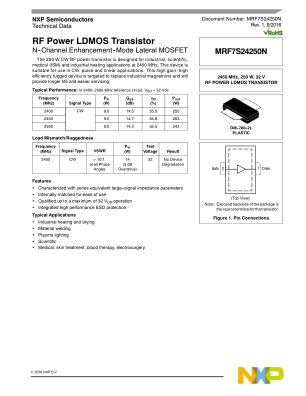MRF7S24250N datasheet cover page