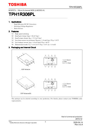 TPH1R306PL datasheet cover page