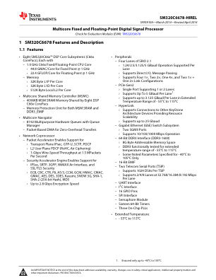 SM320C6678-HIREL datasheet cover page