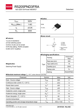 R5205PND3FRA 数据手册首页