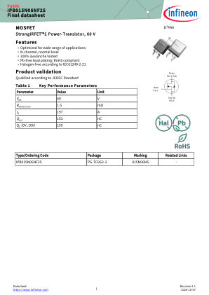 IPB015N06NF2S datasheet cover page