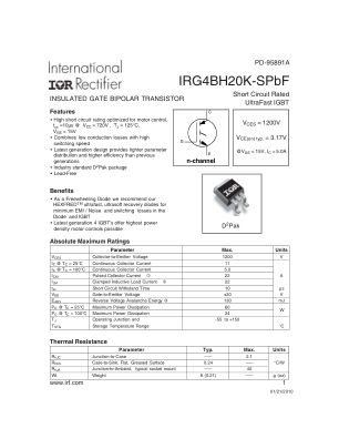IRG4BH20K-S 数据手册首页