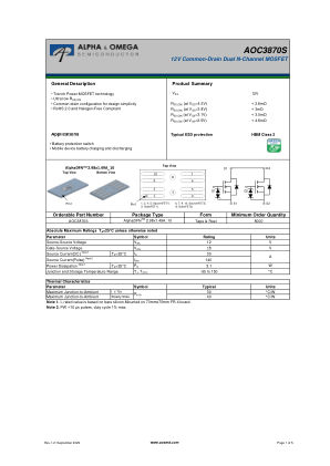 AOC3870S datasheet cover page
