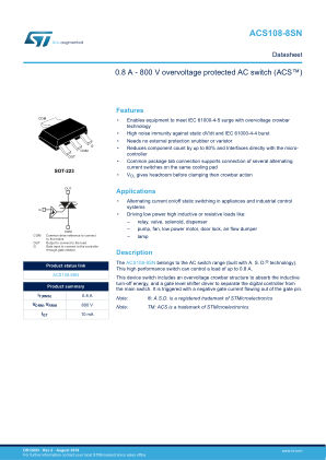 ACS108-8SN datasheet cover page