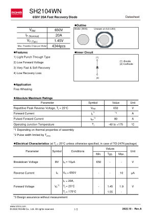 SH2104WN datasheet cover page