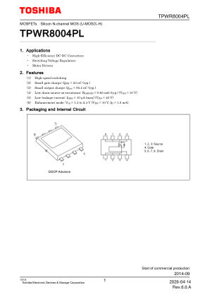 TPWR8004PL datasheet cover page