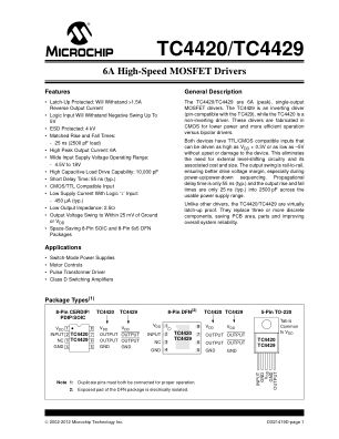 TC4420VOA713 数据手册首页