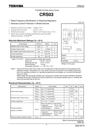 CRS03 datasheet cover page