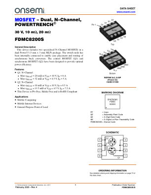 FDMC8200S 数据手册首页