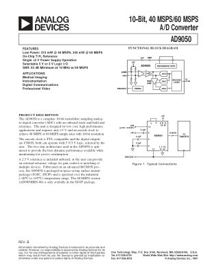 AD9050 datasheet cover page