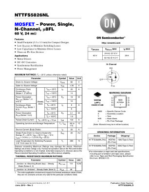 NTTFS5826NL datasheet cover page