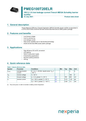 PMEG100T20ELRX datasheet cover page