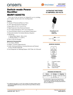 MURF1620CT datasheet cover page
