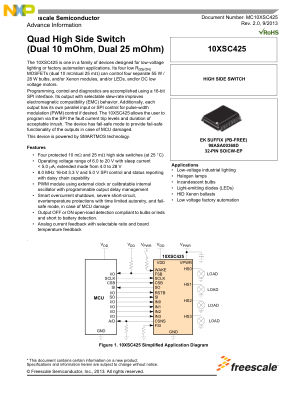 MC10XSC425 datasheet cover page