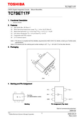 TC7SET17F datasheet cover page