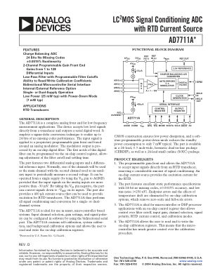 AD7711A datasheet cover page