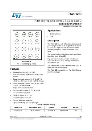 TS2012EI 数据手册首页